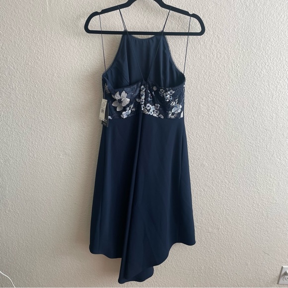 NWT Aidan Mattox Women's Embroidered Sequin High Low Gown - Picture 6 of 9